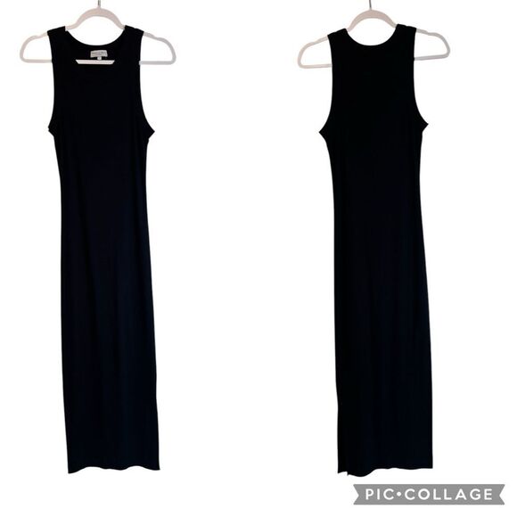MICHAEL STARS Women’s Black Ribbed Sleeveless Maxi Dress Size Small - Picture 1 of 10